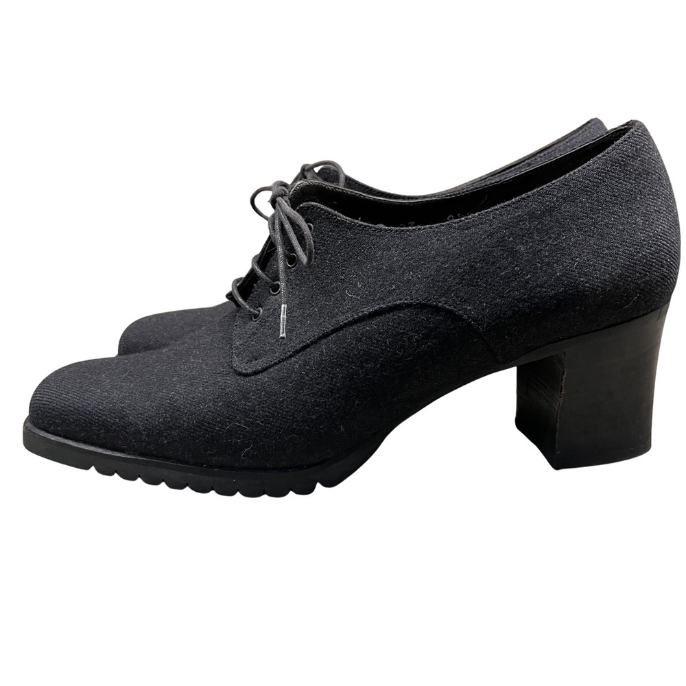 Vintage Cole Haan Made in Italy 8.5B Women’s Black Lace-Up Block Heel Oxford